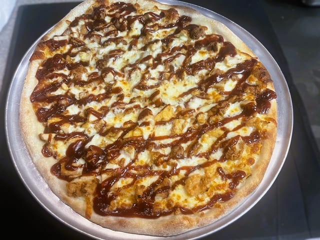 Large Barbeque Chicken Pizza.