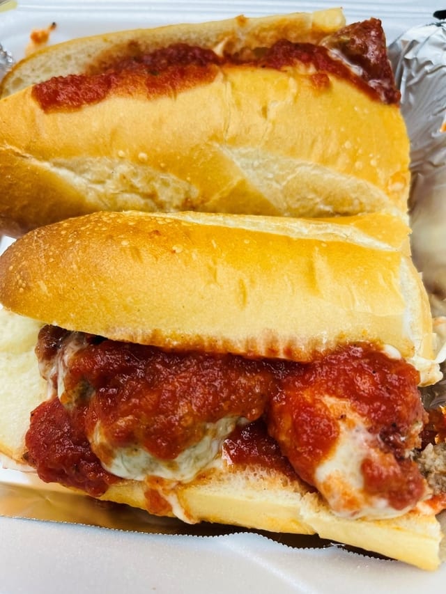 Meatball Parmigiana Sub.