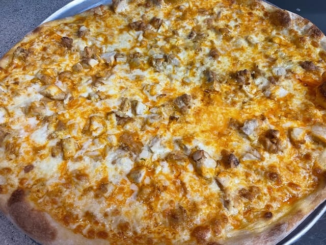 Large Buffalo Chicken Pizza.