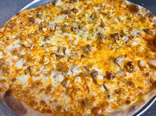 Large Buffalo Chicken Pizza.